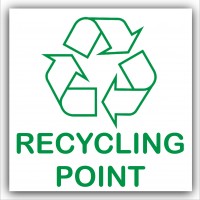  Recycling Point  Adhesive Sticker-Recycle Logo Sign-Environment Label
